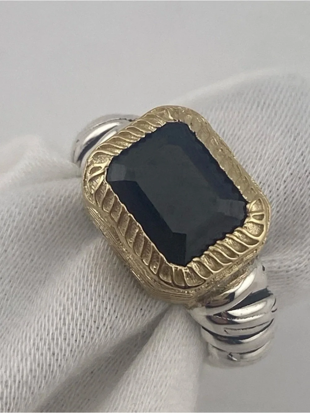 NIB 925 Silver Black Spinel Solitaire Ring Christian James by Scott Grimes Sz 6